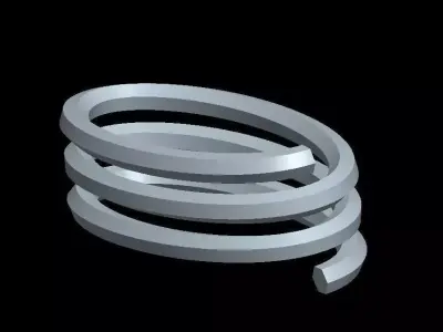 Elipical helix spring Free 3D model