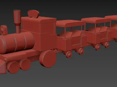 Toy Train 3D model 9