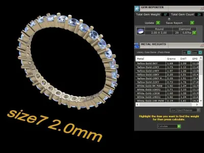 Diamond Infinity Wedding Band or Fashion Band Size 7 3D print model