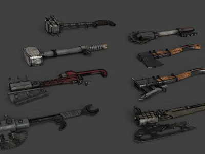 Modifiable Strike Weapons 2 3D Model Pack