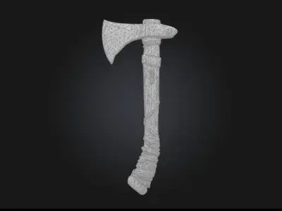 Viking and Barbarian Axe and Shield Pack Stylized Weapons Low-poly 3D model