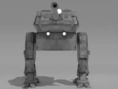 Destroyer Mech Walker with RIG and LOWPOLY Winter Camo Low-poly 3D model