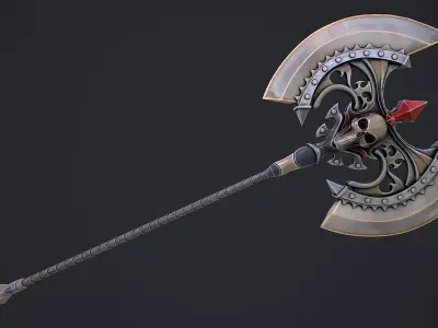 Fantasy Axe 1 3D Model Low-poly 3D model
