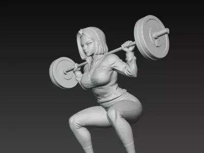 Android 18 Forest Gym Fitness Training 3D Printable Statue 3D print model