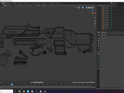sci-fi gun 3D model order