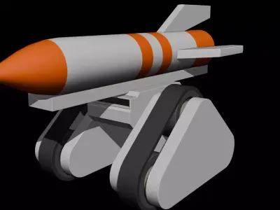 Stylized Low Poly Tank Mega Missile Game Ready Low-poly 3D model