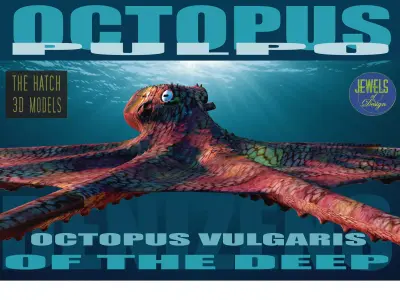 Octopus vulgaris of deep Low-poly 3D model
