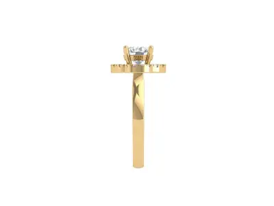 Solitaire Wedding Band 3D print model 18