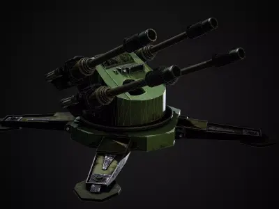 Relic Turret Low-poly 3D model