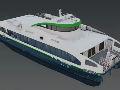 Fully electric fast ferry 3D model Low-poly 3D model