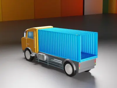 Transport Truck  Low-poly 3D model purchase