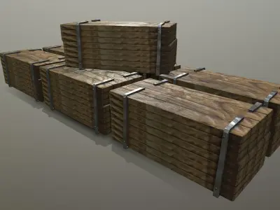 wood work PBR Low-poly 3D model