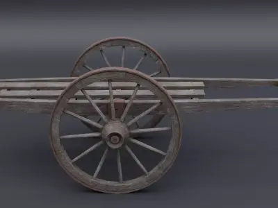 Japanese Cart Low-poly 3D model