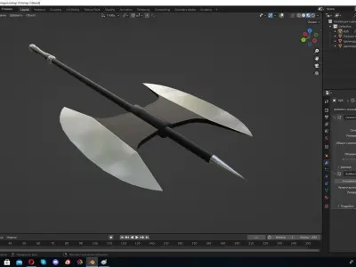 Blender Axe 2 Hi Poly 3D model