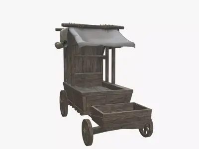 Medieval Cart V06 Low-poly 3D model
