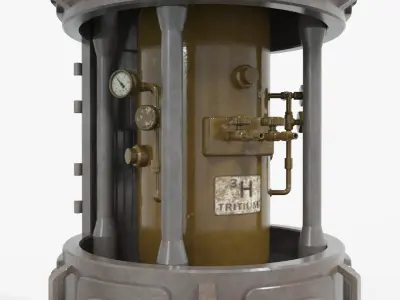 Tritium Container Hydrogen-3 Low-poly 3D model