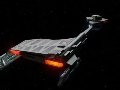 Klingon One Wing Destroyer from Star Trek Gaming Lore Low-poly 3D model
