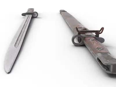 P-17 enfield bayonet Low-poly 3D model