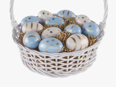 Easter Eggs Basket 05 3D model