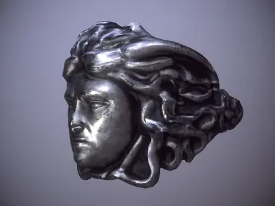 Medusa  the legendary character Ring for male and female Low-poly 3D model