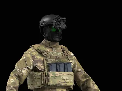 Crye Precision G2 Combat Pants and Field Shirt Low-poly 3D model