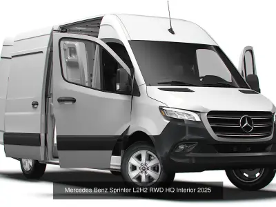 Mercedes Sprinter Panel Van HQ Interior 2025 3D Model Pack