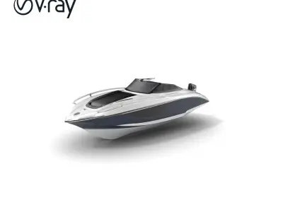 Modern Speedboat with Chrome Accents model pack Low-poly 3D model