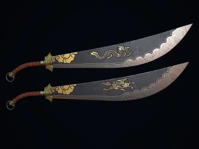 Second Collection of Ancient Chinese melee weapons 3D Model Pack