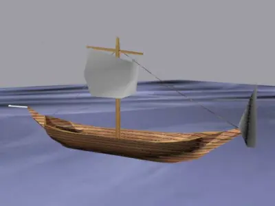 Viking ship Low-poly 3D model