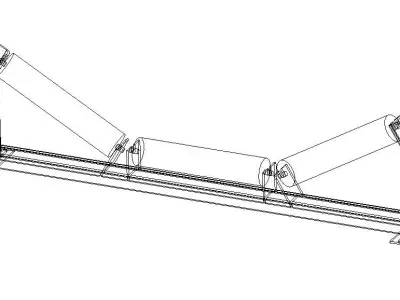 V Belt Conveyor Idler Roller for W800mm and W1000mm Free 3D model