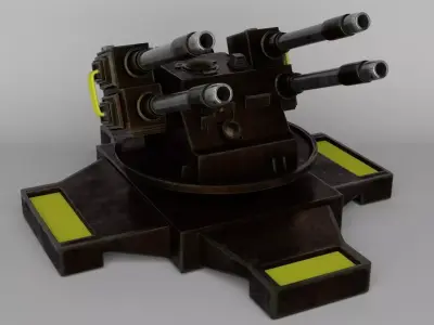 Sci-fi Turret Low-poly 3D model buy