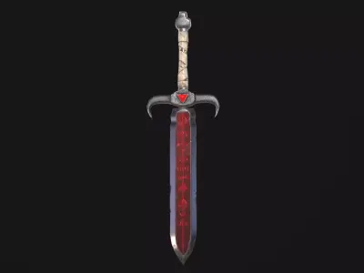 Dark Sword Low-poly 3D model 2