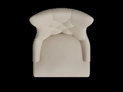 Tufted Antique Gold Side Chair 3D model