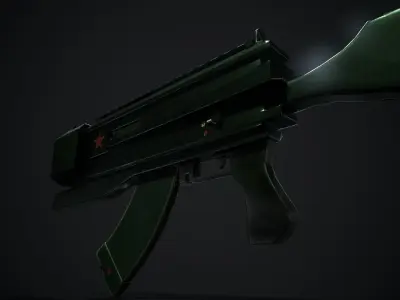 Weapon Low Poly gun Low-poly 3D model