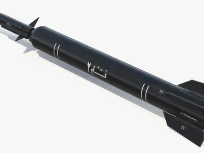 Fattah 2 Hypersonic Missile Black 3D model