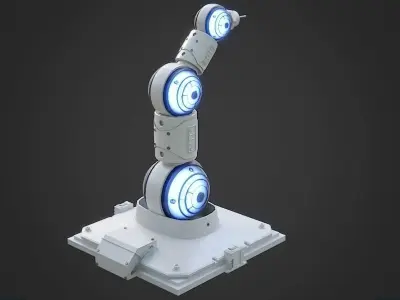 Industrial Robots Scifi Low-poly 3D model