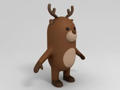 Cartoon Reindeer 3D model