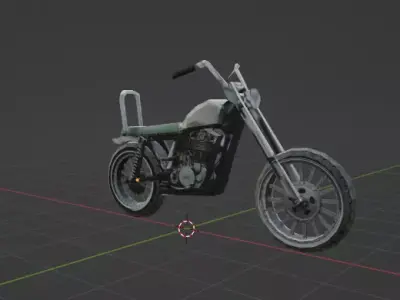PSX Style Low-Poly Motorbike II 3D model