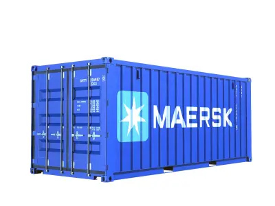 Container Dry Van 20 Low-poly 3D model