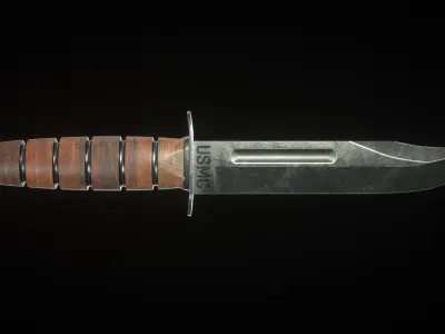 USMC Ka-Bar Knife Low-poly 3D model