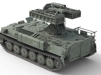 9K35 Strela 10 Vehicle Mounted SAM Low-poly 3D model