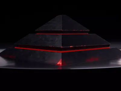 Neon Obsidian Pyramid Low-poly 3D model
