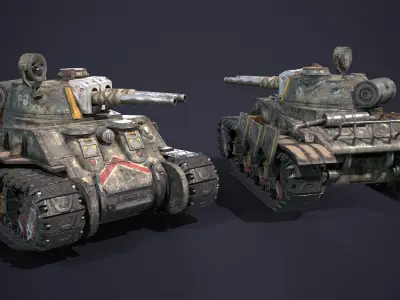 Tank Apocalyptic Low-poly 3D model