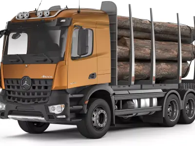 Mercedes-Benz Arocs 3245 timber logging truck 2023 3D model