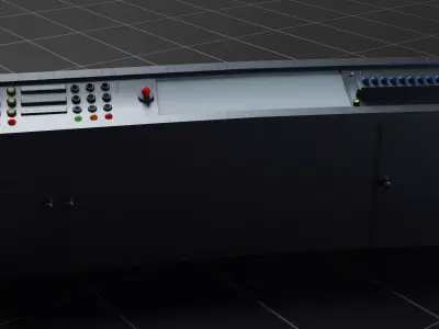 Control Panel Slighly Curved Low-poly 3D model
