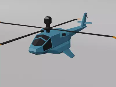 Low polly helicopter Low-poly 3D model