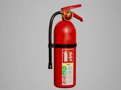 3 Fire extinguishers Low-poly 3D model