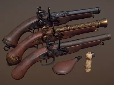 Flintlock Pistols 3D model