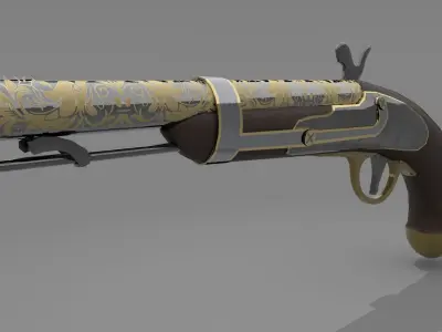 Pirate Gun Low-poly 3D model purchase