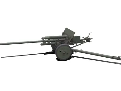 ZiS 2  Anti Tank Gun Low-poly PBR Low-poly 3D model